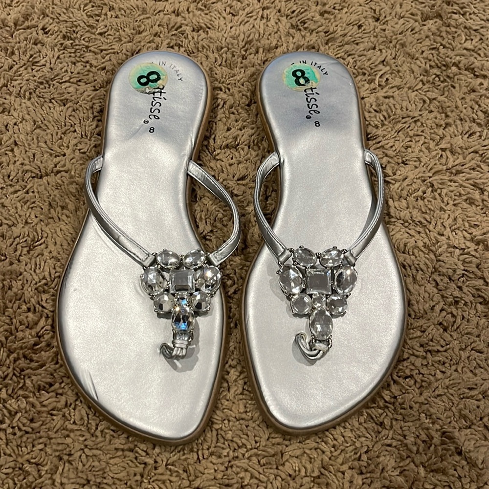 New silver sandals with jewels